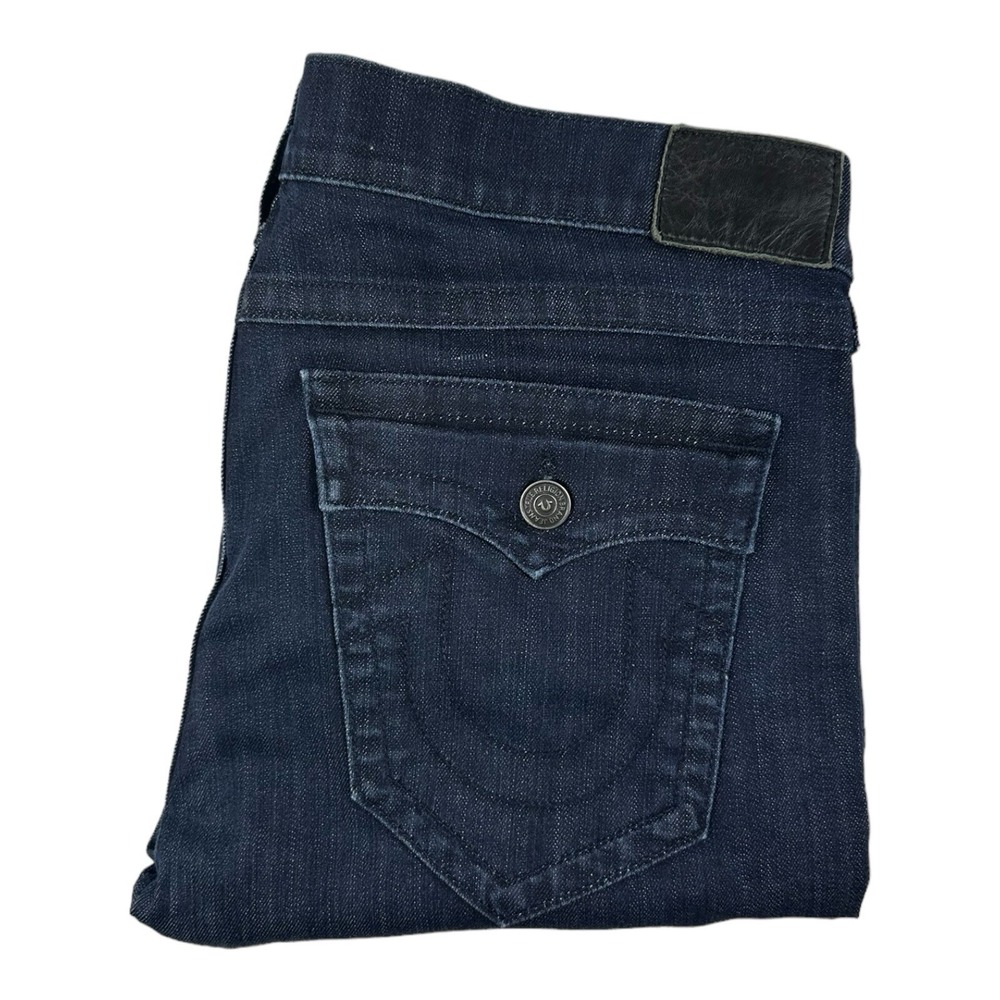 True Religion Geno Dark Wash Straight Flap Pocket Mens Jeans 38x33 5M2VJGLM00482